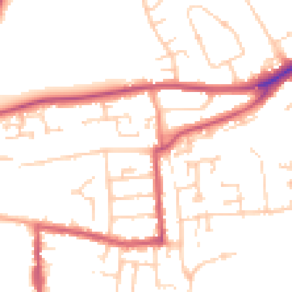 Daytime road noise heatmap for RG4 5AX