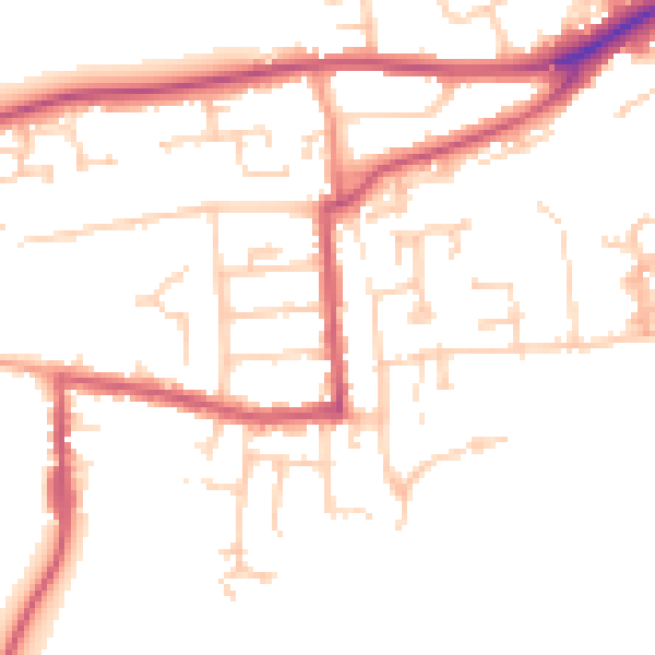 Daytime road noise heatmap for RG4 5AY