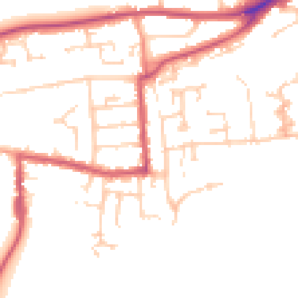 Daytime road noise heatmap for RG4 5AZ