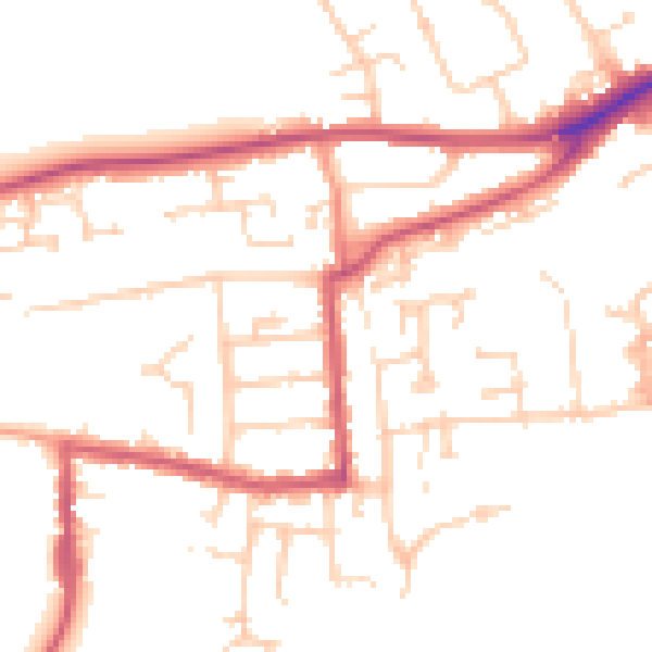 Daytime road noise heatmap for RG4 5BA