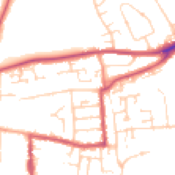 Daytime road noise heatmap for RG4 5BB