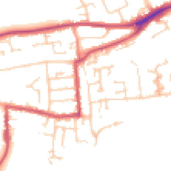 Daytime road noise heatmap for RG4 5BE
