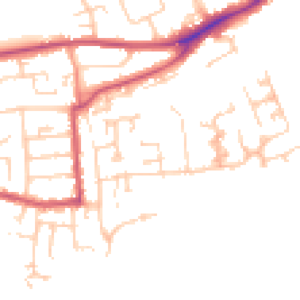 Daytime road noise heatmap for RG4 5BF