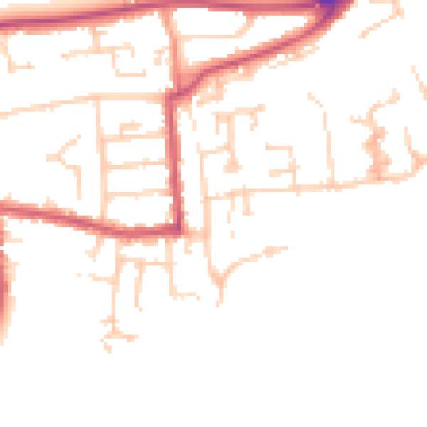 Daytime road noise heatmap for RG4 5BG