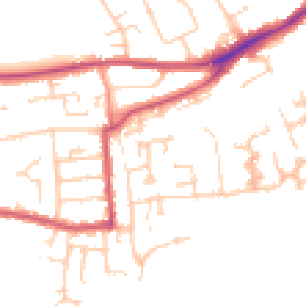 Daytime road noise heatmap for RG4 5BH