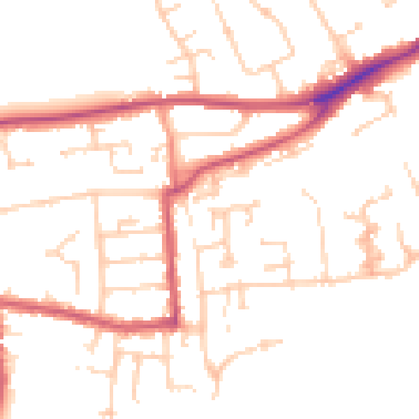 Daytime road noise heatmap for RG4 5BJ