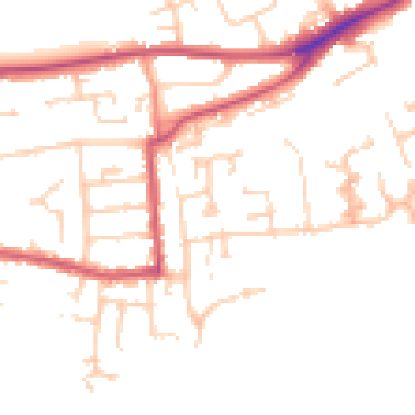 Daytime road noise heatmap for RG4 5BN