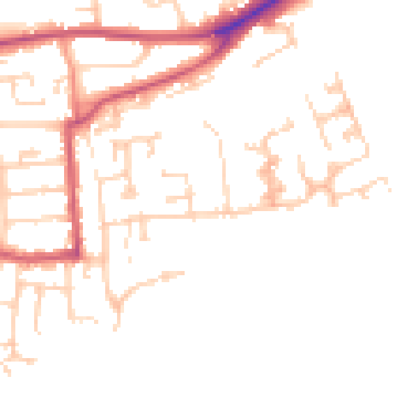Daytime road noise heatmap for RG4 5BP