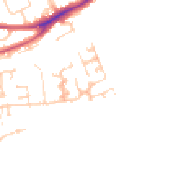 Daytime road noise heatmap for RG4 5BQ