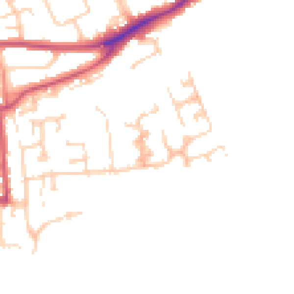 Daytime road noise heatmap for RG4 5BZ