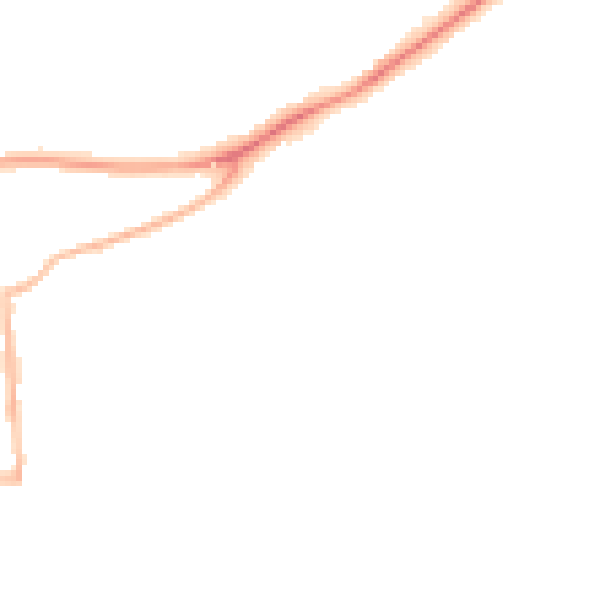 Night-time road noise heatmap for RG4 5DA