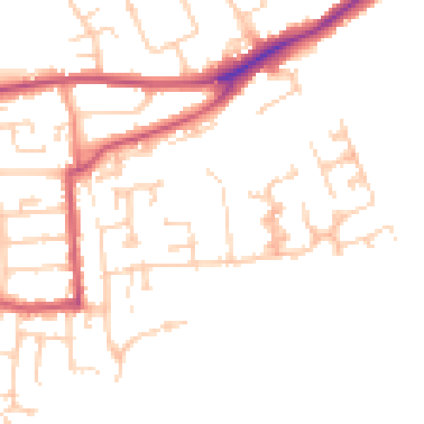 Daytime road noise heatmap for RG4 5DB