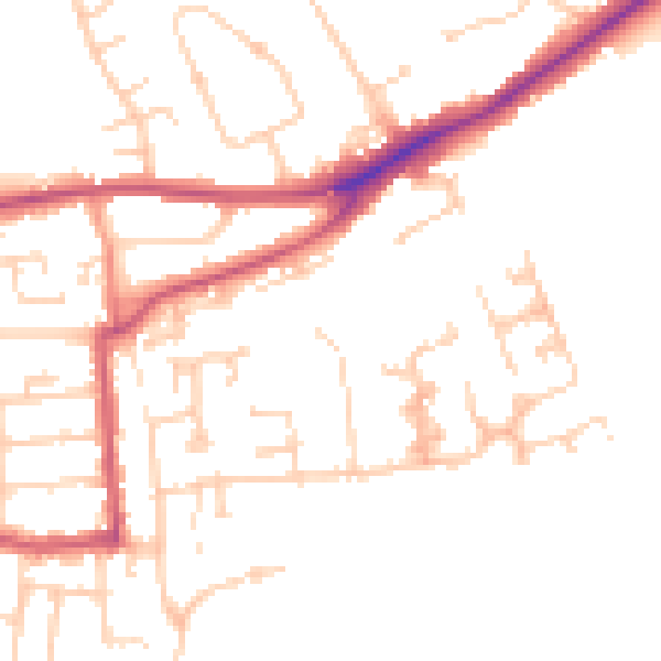 Daytime road noise heatmap for RG4 5DE