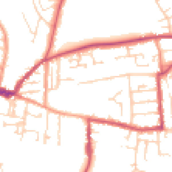 Daytime road noise heatmap for RG4 5DQ