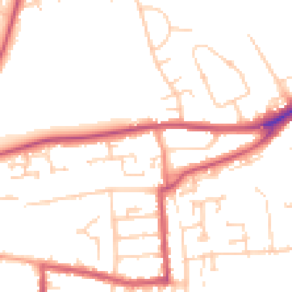 Daytime road noise heatmap for RG4 5DR