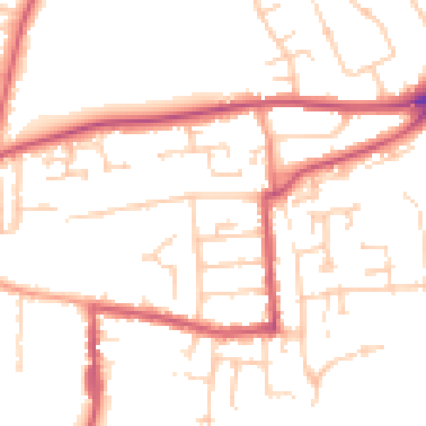 Daytime road noise heatmap for RG4 5DS