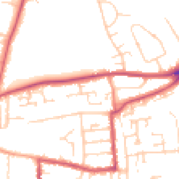 Daytime road noise heatmap for RG4 5DT
