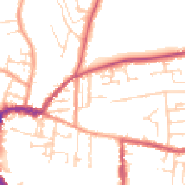 Daytime road noise heatmap for RG4 5EA