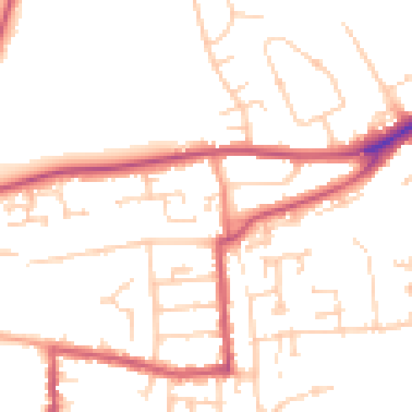 Daytime road noise heatmap for RG4 5EE