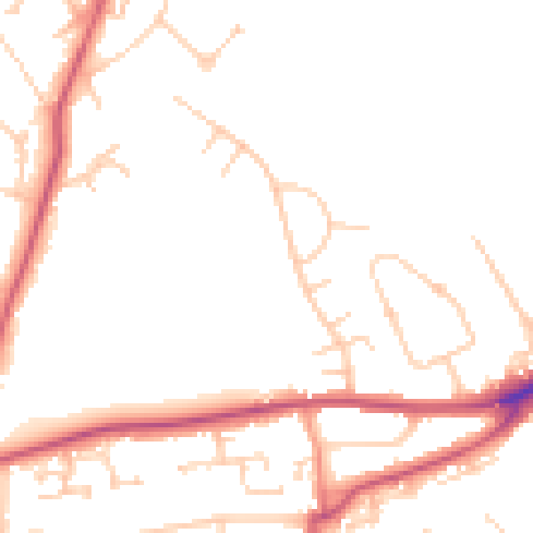 Daytime road noise heatmap for RG4 5EW