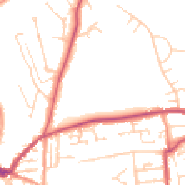 Daytime road noise heatmap for RG4 5EY