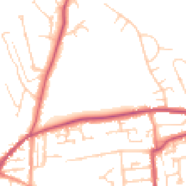 Daytime road noise heatmap for RG4 5HB