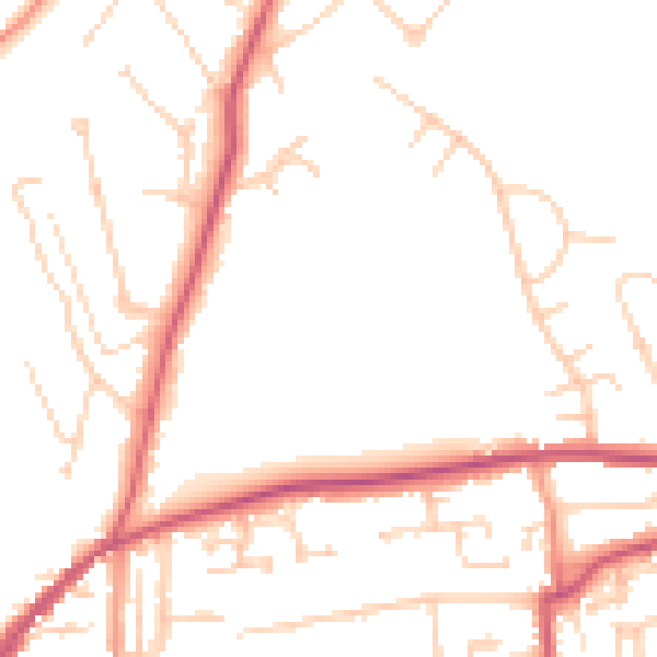 Daytime road noise heatmap for RG4 5HE