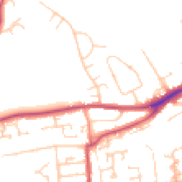 Daytime road noise heatmap for RG4 5HX