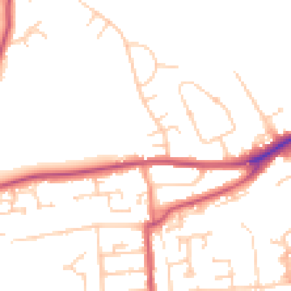 Daytime road noise heatmap for RG4 5JF