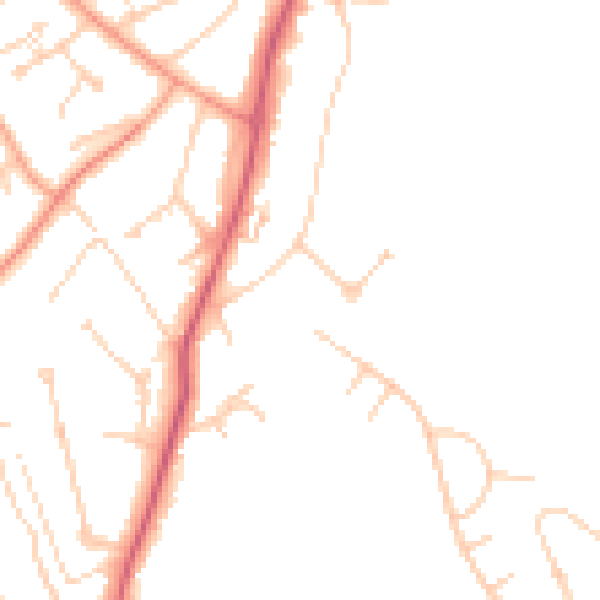Daytime road noise heatmap for RG4 5LA