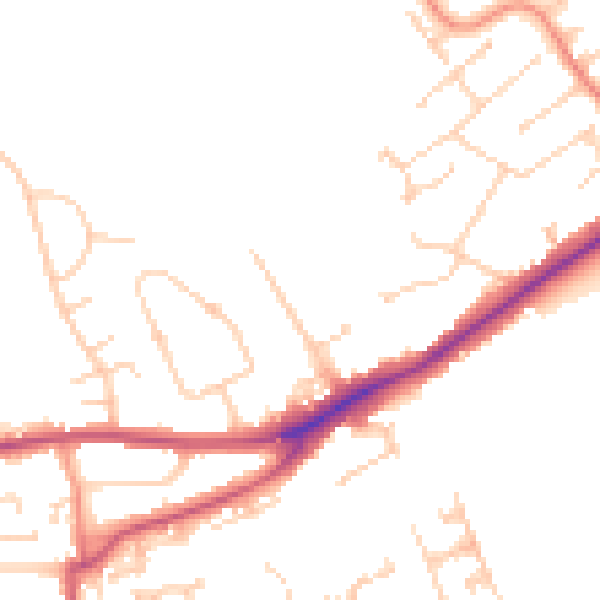Daytime road noise heatmap for RG4 5LP