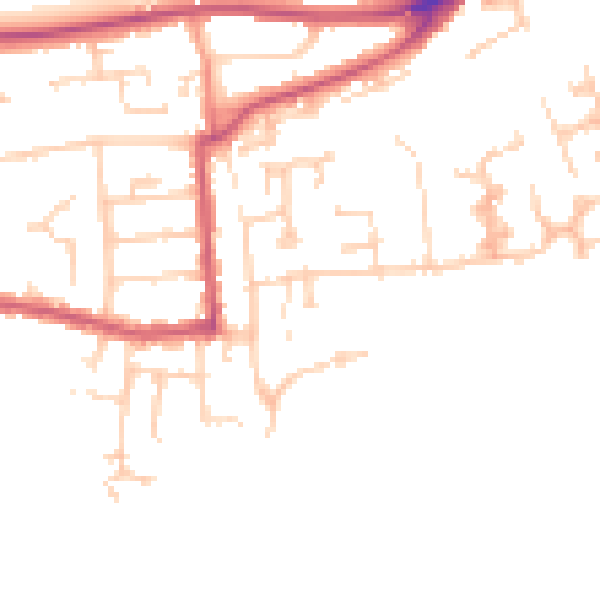Daytime road noise heatmap for RG4 5LZ