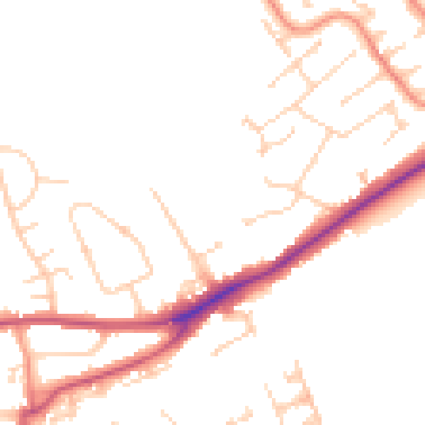 Daytime road noise heatmap for RG4 6AB