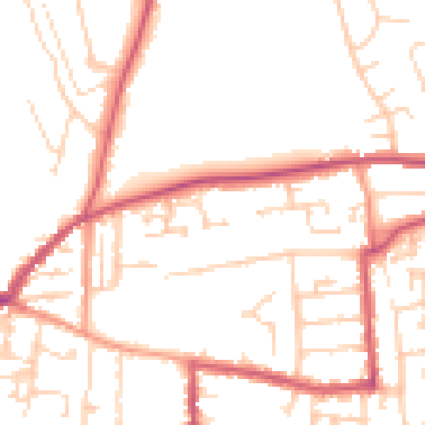 Daytime road noise heatmap for RG4 6DA