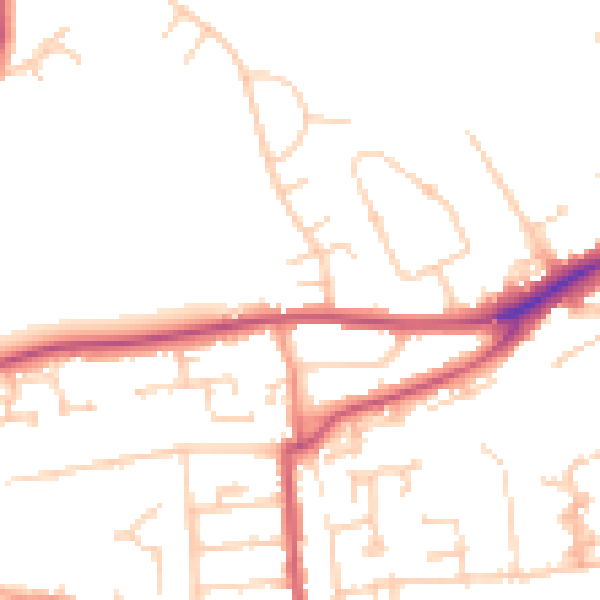 Daytime road noise heatmap for RG4 6DH