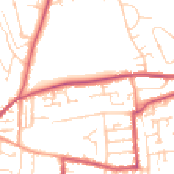 Daytime road noise heatmap for RG4 6DS