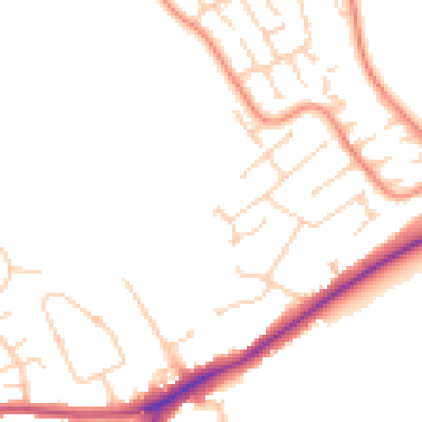 Daytime road noise heatmap for RG4 6LA