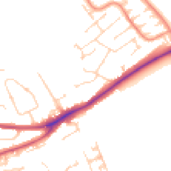 Daytime road noise heatmap for RG4 6LX