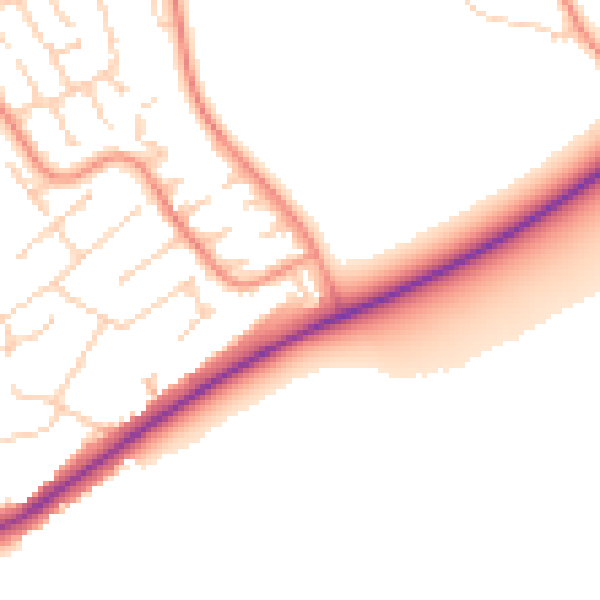 Daytime road noise heatmap for RG4 6NH