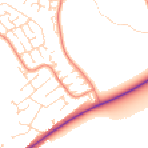 Daytime road noise heatmap for RG4 6NT