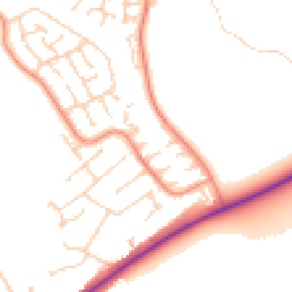 Daytime road noise heatmap for RG4 6NX