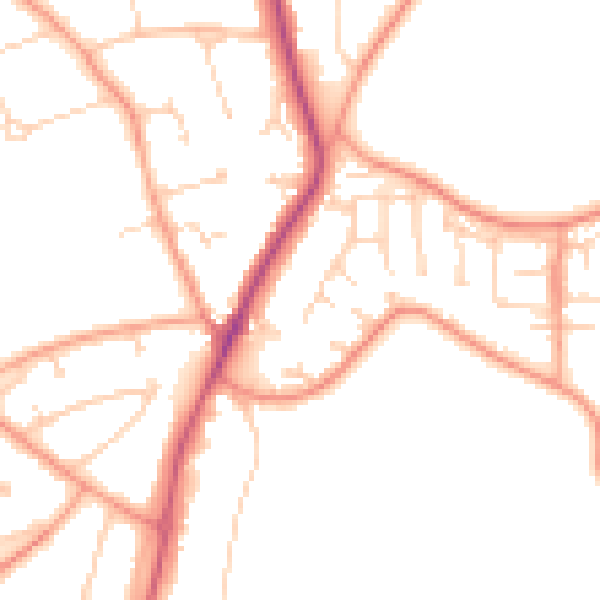 Daytime road noise heatmap for RG4 6QP