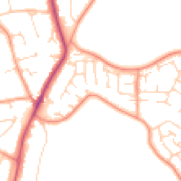 Daytime road noise heatmap for RG4 6RS
