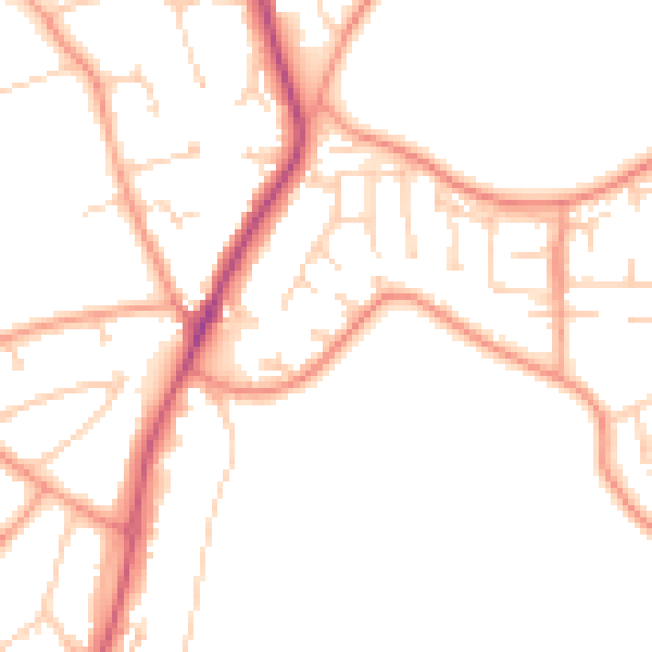 Daytime road noise heatmap for RG4 6RZ