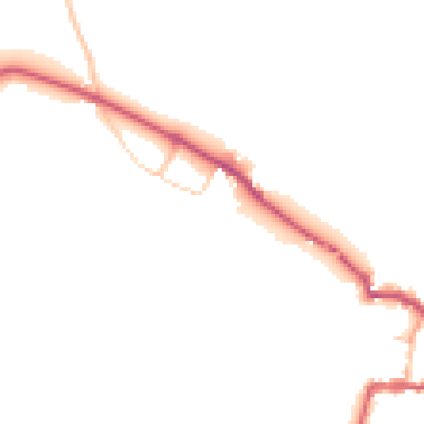 Daytime road noise heatmap for RG4 6TR