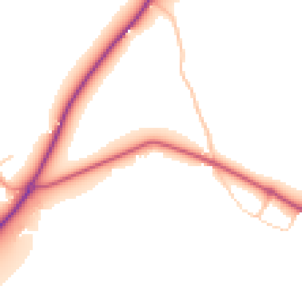 Daytime road noise heatmap for RG4 6TX