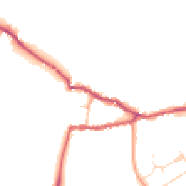 Daytime road noise heatmap for RG4 6UR