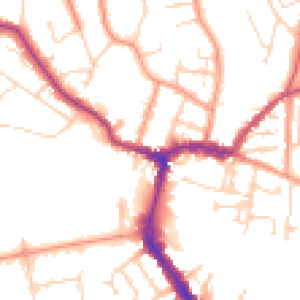 Daytime road noise heatmap for RG4 7AA