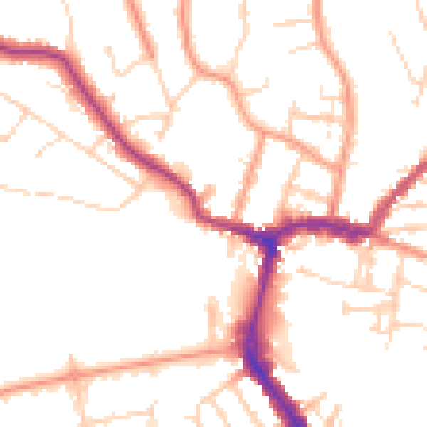 Daytime road noise heatmap for RG4 7AG
