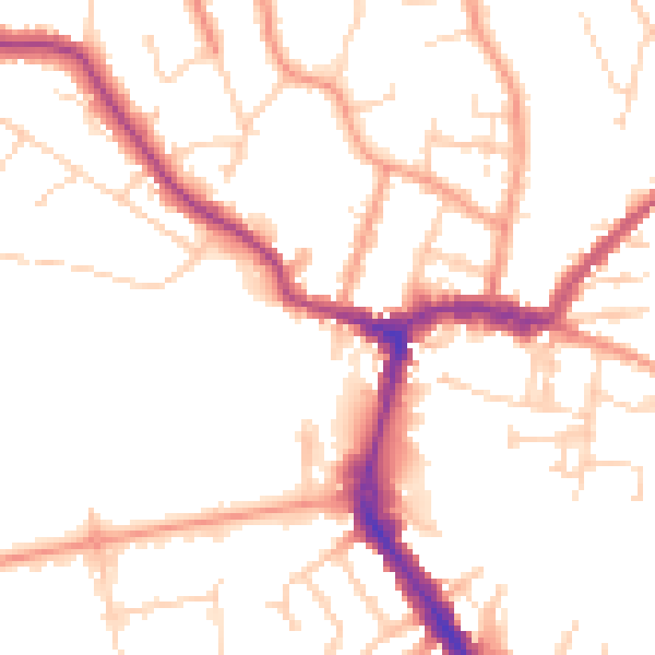 Daytime road noise heatmap for RG4 7AH